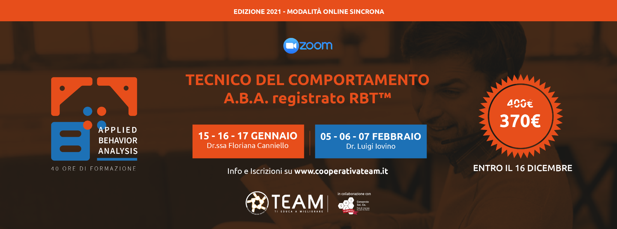 Corso TECNICO DEL COMPORTAMENTO A.B.A. registrato RBT™, edizione online